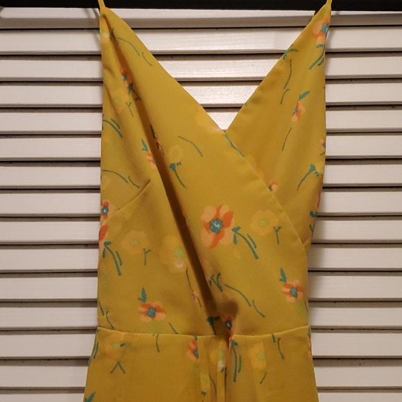 Mustard Yellow Floral Romper - Picture 2 of 4